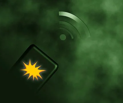 Doom scrolling on mobile cellphone network dark green smoke background Stock Illustration