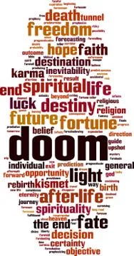 Doom word cloud Stock Illustration