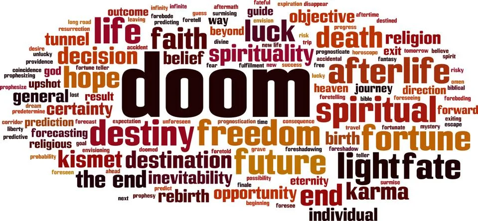Doom word cloud Stock Illustration