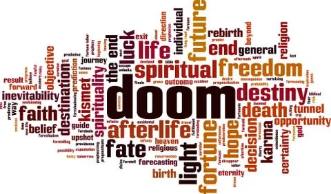 Doom word cloud Stock Illustration