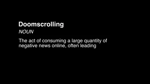 Doomscrolling definition animation black... | Stock Video | Pond5