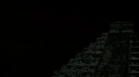 Doomsday Mayan Pyramid Lightning Strikes and Thunder Clouds Looping HD Stock Footage 7340382