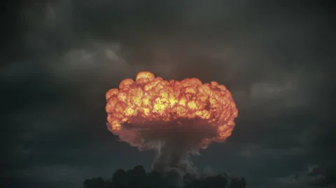 Doomsday nuclear explosion in 2K Stock Footage