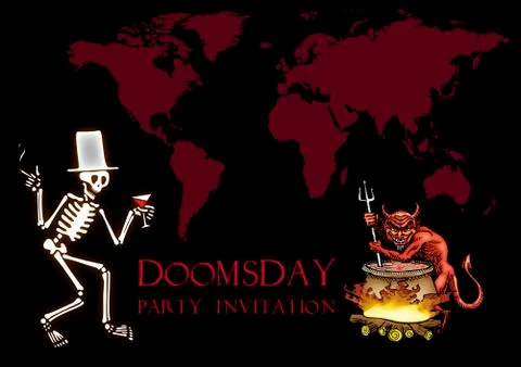 Doomsday party invitation Stock Illustration