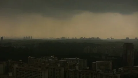 Doomsday rain in the city Video stock 81521736