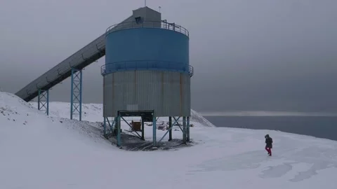 Doomsday vault, data backup archive in abandoned mine, Svalbard, exterior Video stock 156871820
