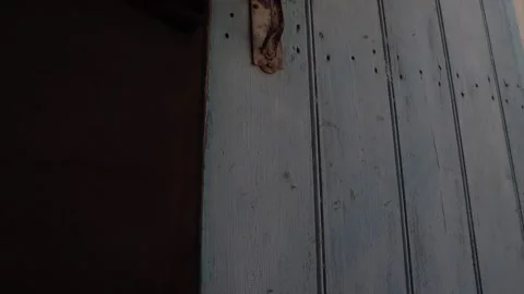 Door in abandoned old stone house at the mountain Stock-Footage 344603701