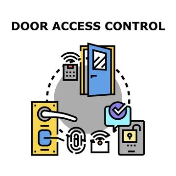 Door access control system secure entry concept Stock Illustration