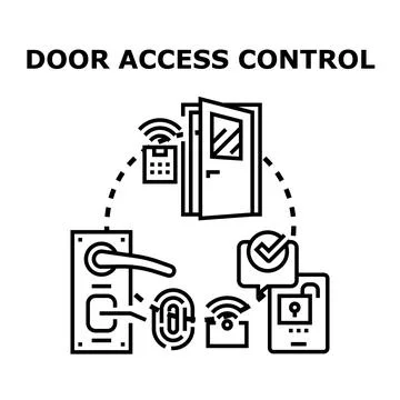 Door access control system secure entry concept Stock Illustration