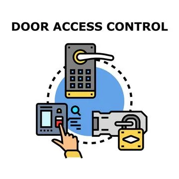Door access control system for security technology Stock Illustration