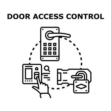 Door access control system for security technology Stock Illustration