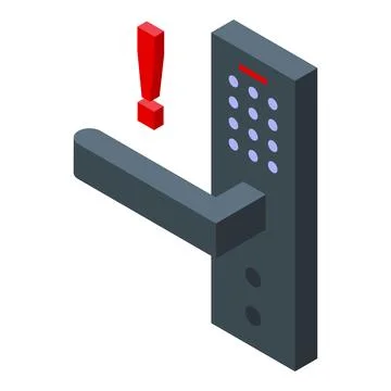 Door access error icon isometric vector. Blocked entry password Stock Illustration