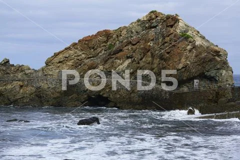 Door and promenade walk on rocky outcrop,Taganana, Tenerife, Spain Stock Photos