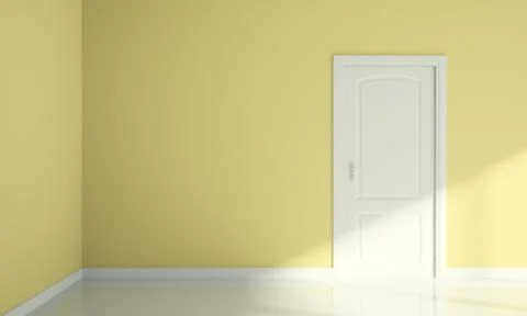 Door and wall corner blank room interior design Stock Illustration