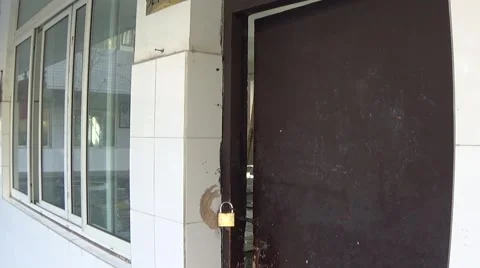 Door and window of a classroom building in a school Stock Footage 45166674