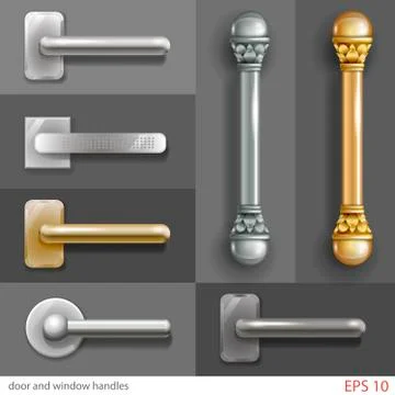 Door and window handles Stock Illustration