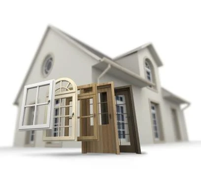 Door and window replacement Stock Illustration