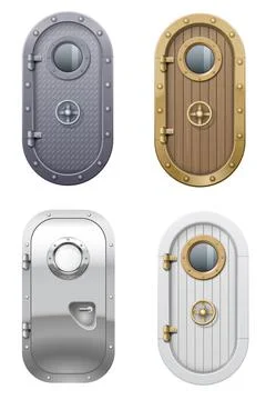 The door and window of the ship Illustration