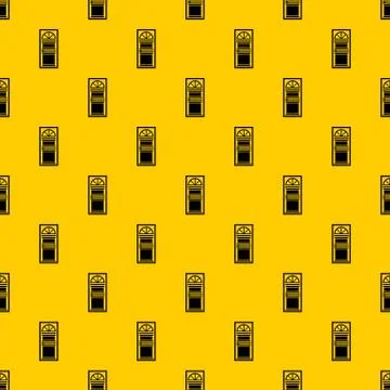 Door with an arched glass pattern vector Illustration