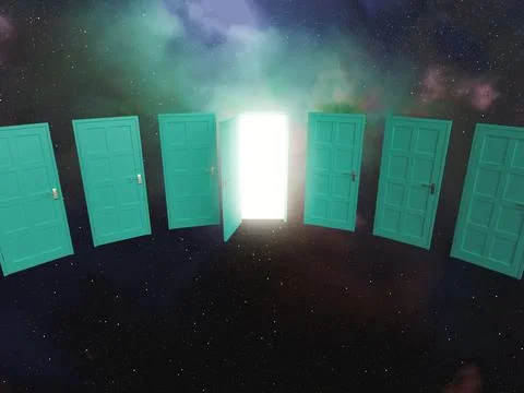 Door Array In Space Stock Illustration