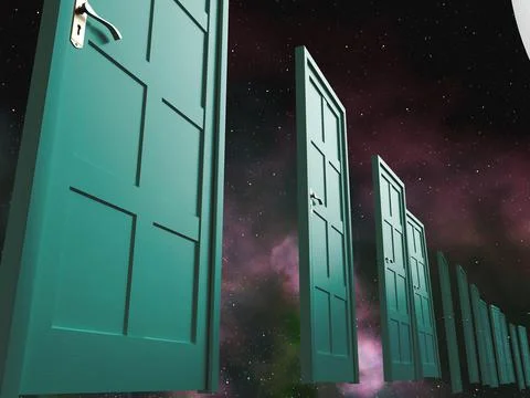 Door Array In Space Stock Illustration