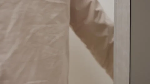 Door Being Locked From Inside With Key And Handle Pull Video stock 318838875