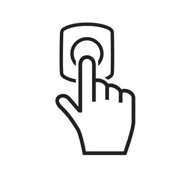 Door bell icon flat style design outline sign vector illustration isolated on Stock Illustration