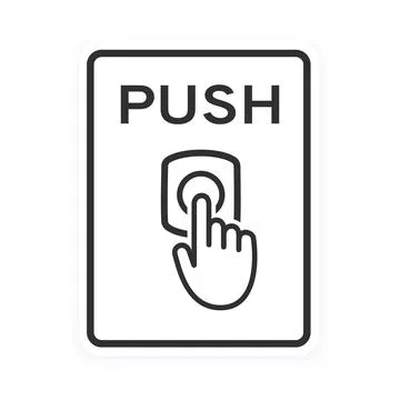 Door bell icon flat style design outline sign vector illustration isolated on Illustrazione stock