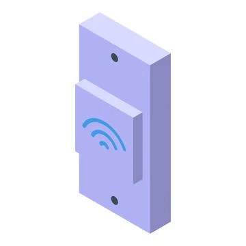Door bell icon isometric vector. Button security Stock Illustration