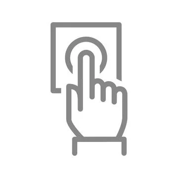 Door bell line icon. Ring the door bell symbol Illustrazione stock