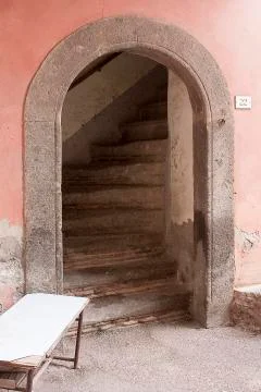 Door with bench 写真素材