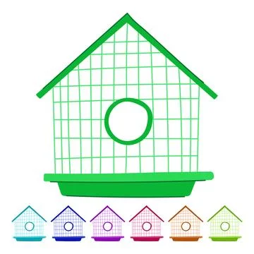 Door bird cage vector cartoon graphic Stock Illustration
