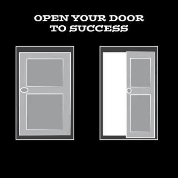 Door on black background Illustrazione stock