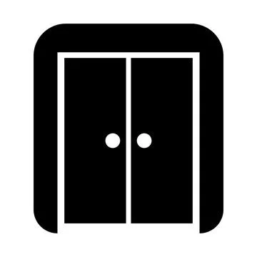 Door black vector icon on white background Stock Illustration
