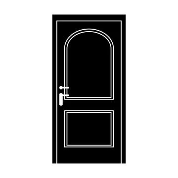 Door black vector icon on white background Stock-Illustration