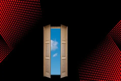 Door to blue sky Stock Illustration
