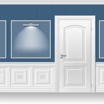 Door in the blue wall Stock Illustration