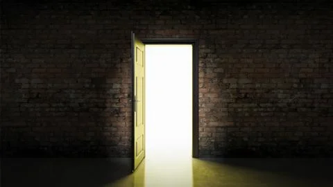 Door with brick wall Stock Illustration