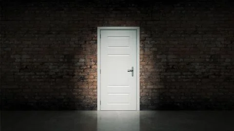 Door with brick wall Stock Illustration
