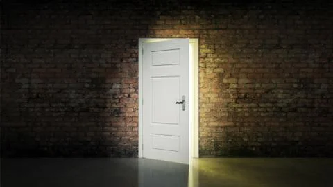 Door with brick wall Stock Illustration