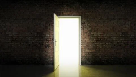 Door with brick wall Stock Illustration