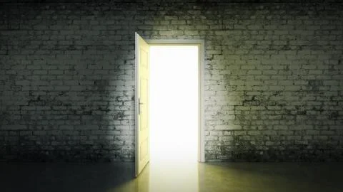 Door with brick wall Stock Illustration