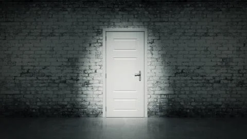 Door with brick wall Stock Illustration