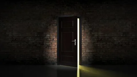 Door with brick wall Stock Illustration