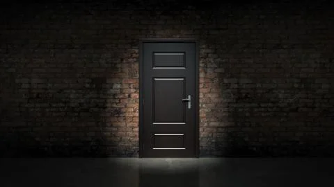 Door with brick wall Stock Illustration