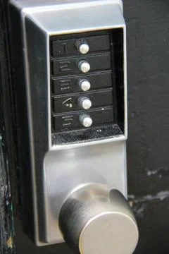A Door button-press lock Stock Photos