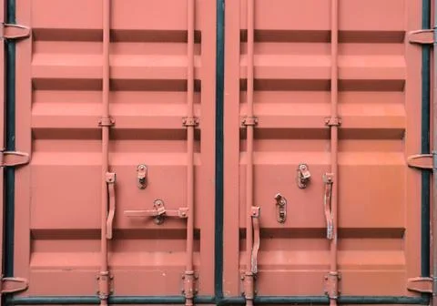 Door of cargo container box background Stock Photos