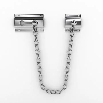 Door chain over white background Ilustração Stock