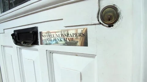 The door close-up. By the door is suitable man knocks. Stock Footage 68079638