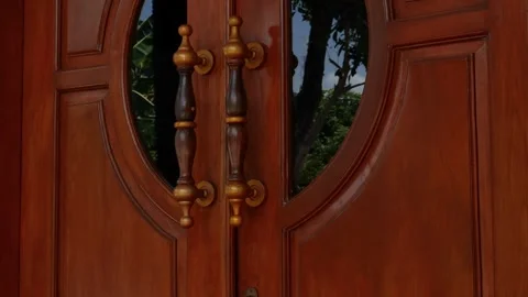 The door of a closed house. Video stock 291320202